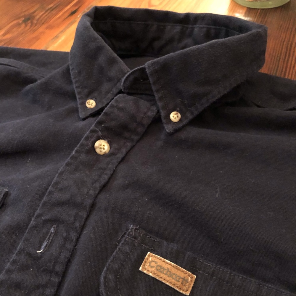 Cathartt heavy cotton button down, navy blue L